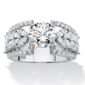 🍁 925 Silver t CZ Halo Wedding Ring, MARR9444